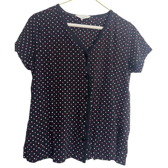 Charter Club Women's M 2-Pc. Cotton Cropped Pajamas Set Dots-PM - Picture 1 of 10
